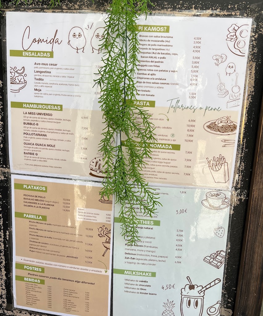 Nomada restaurant & brunch — Carta