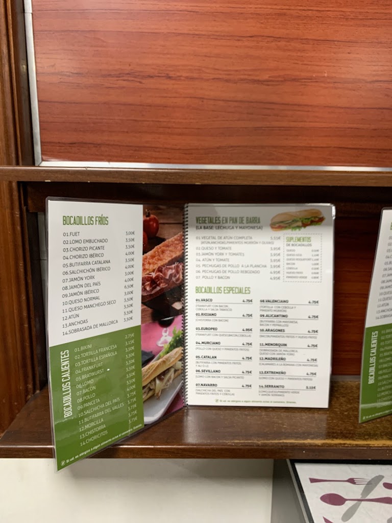 BAR LA CASCADA — Carta