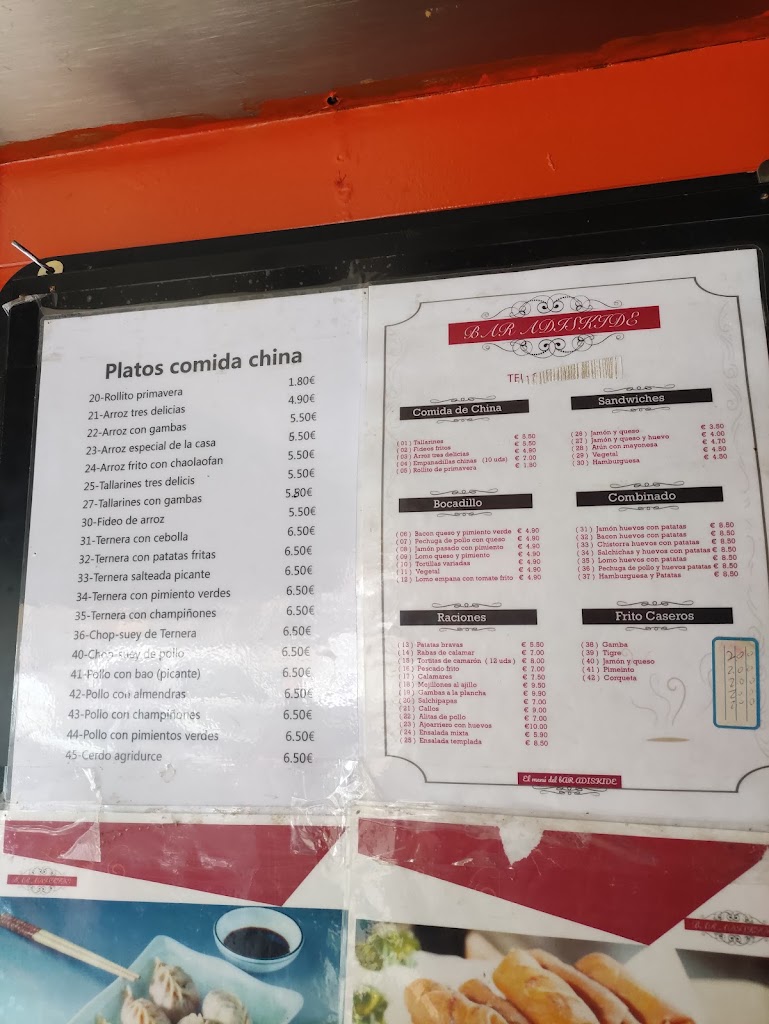 BAR NUEVO ADISKIDE — Carta