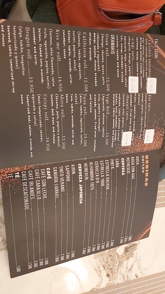 Restaurante Sushi Casa Lin — Carta
