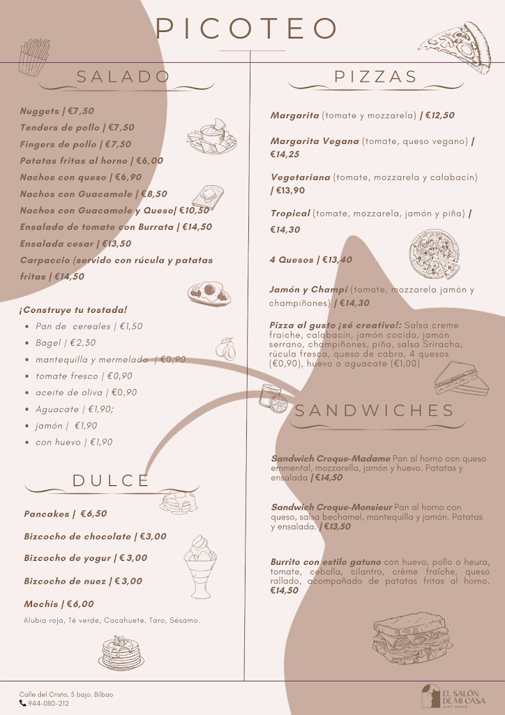 Restaurante - Cafeteria - El Salon de mi casa - CAT CAFE — Carta