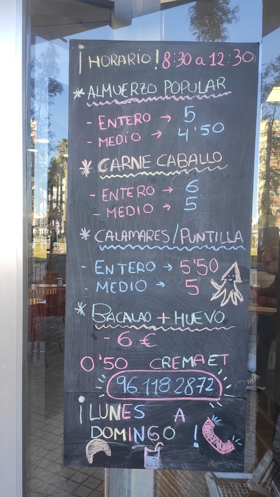 Bar Cafeteria El cruce de Pepe — Carta