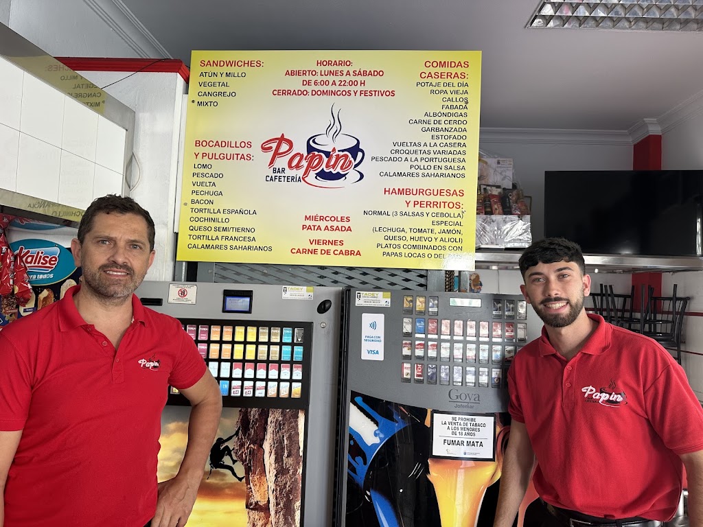 Bar Cafeteria Papin, HNOS. Sosa Nuez — Carta