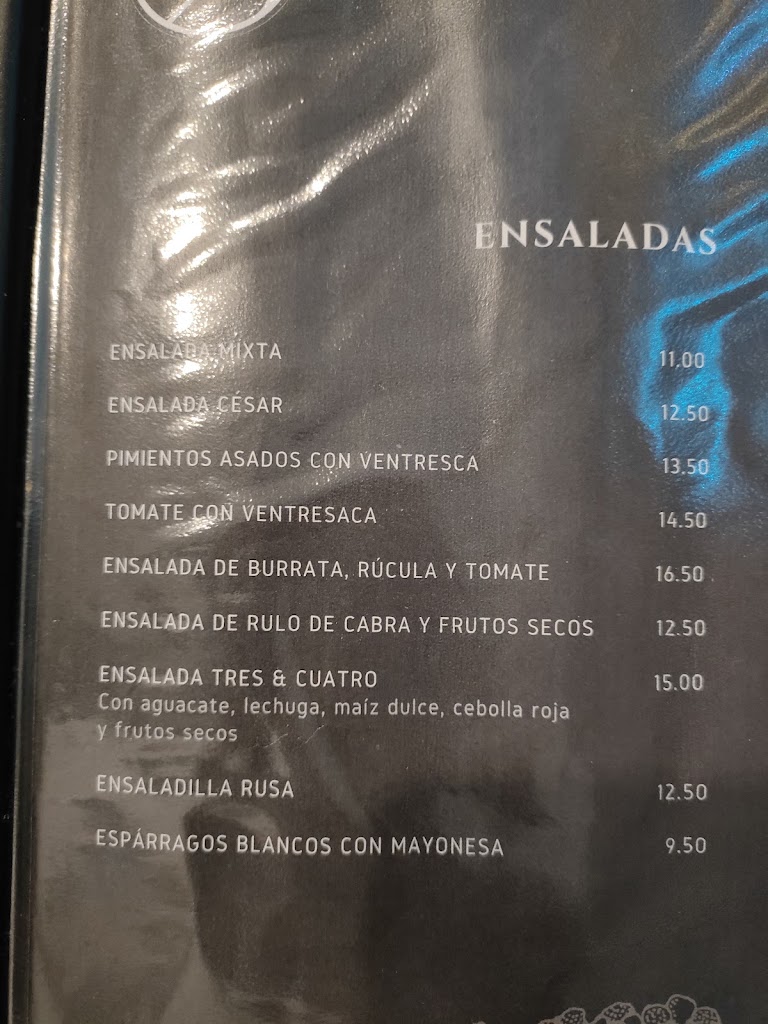 Cafe Bar Tres & Cuatro — Carta