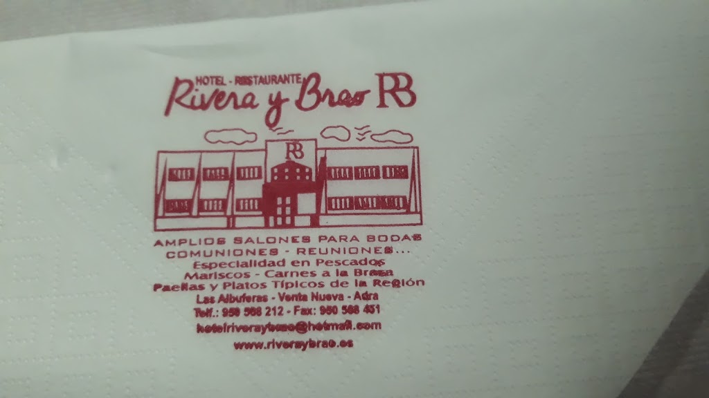 Hotel Restaurante Rivera Y Brao — Carta