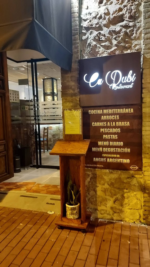 Restaurante Ca Dubi — Carta
