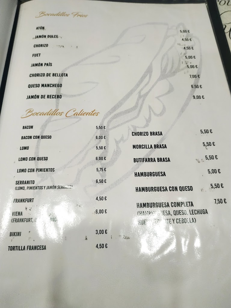 Bar Alegre — Carta