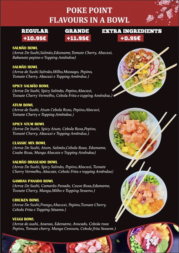 Restaurante Sushi Point Montijo — Carta
