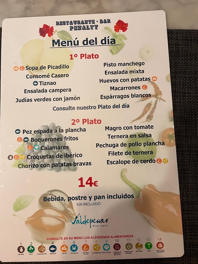 Cafe Bar Penalty — Carta