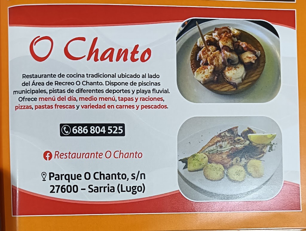 Restaurante O Chanto — Carta