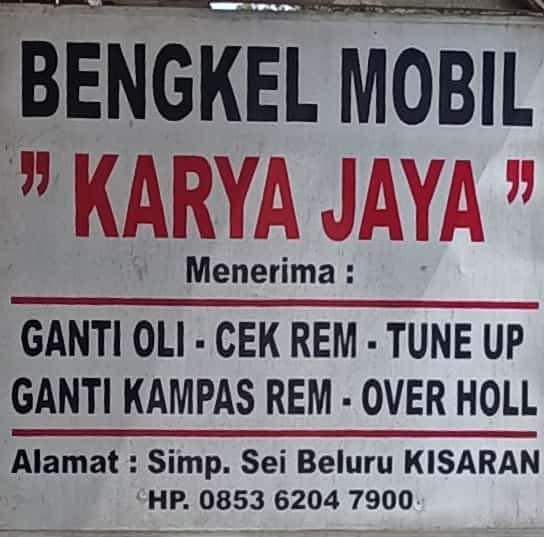 Bengkel mobil karya jaya kisaran/sei beluru/ Meranti/ Sumatra Utara