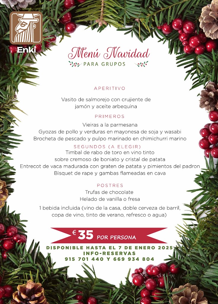 ENKI Bar Restaurante | Carnes a la Parrilla Majadahonda — Carta