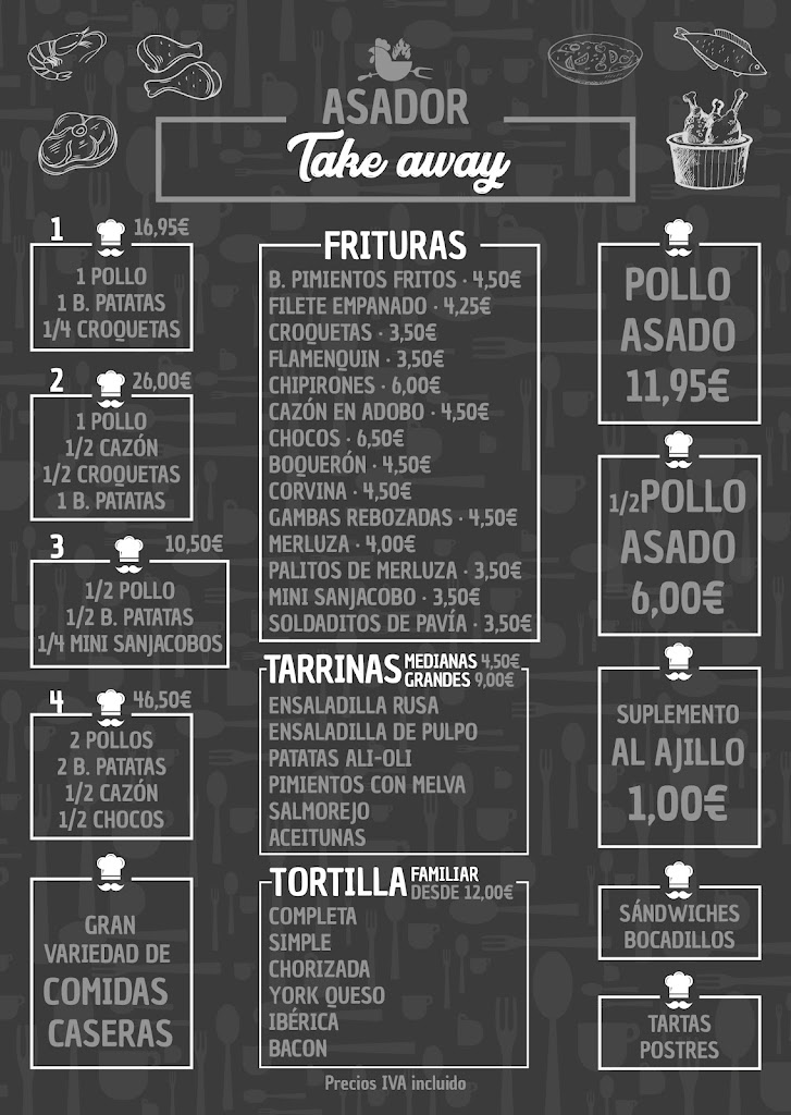 Cafeteria Puerta de Chiclana — Carta