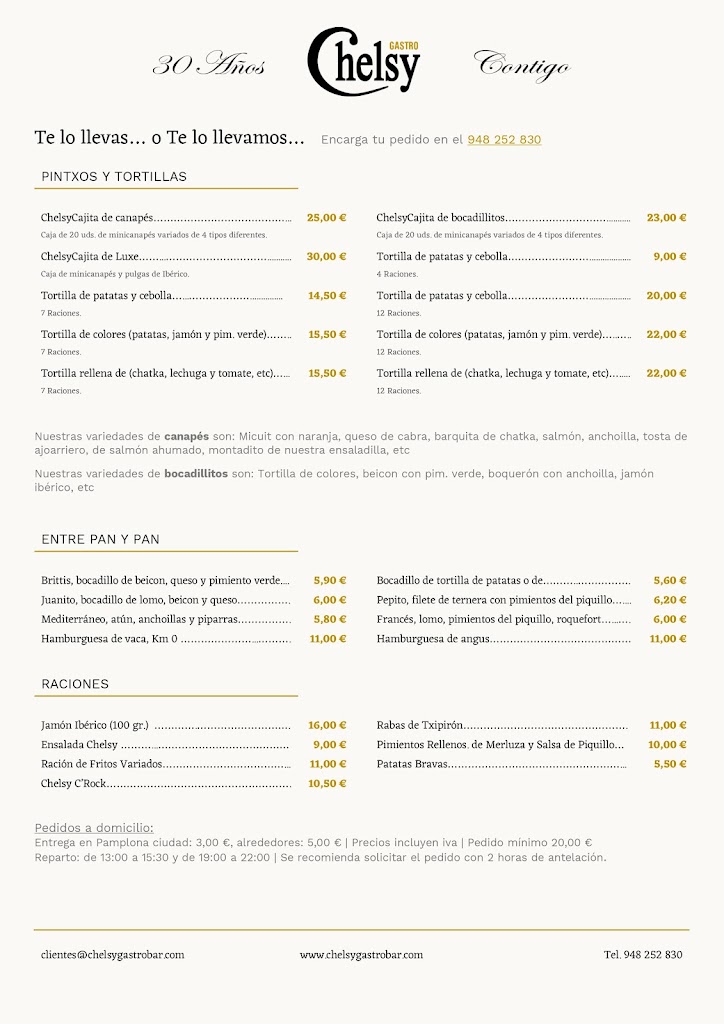 Chelsy GastroBar — Carta
