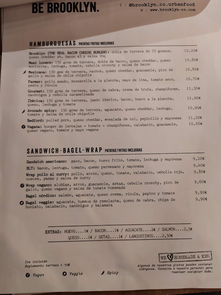 Brooklyn & Co brunch y cafe de especialidad — Carta
