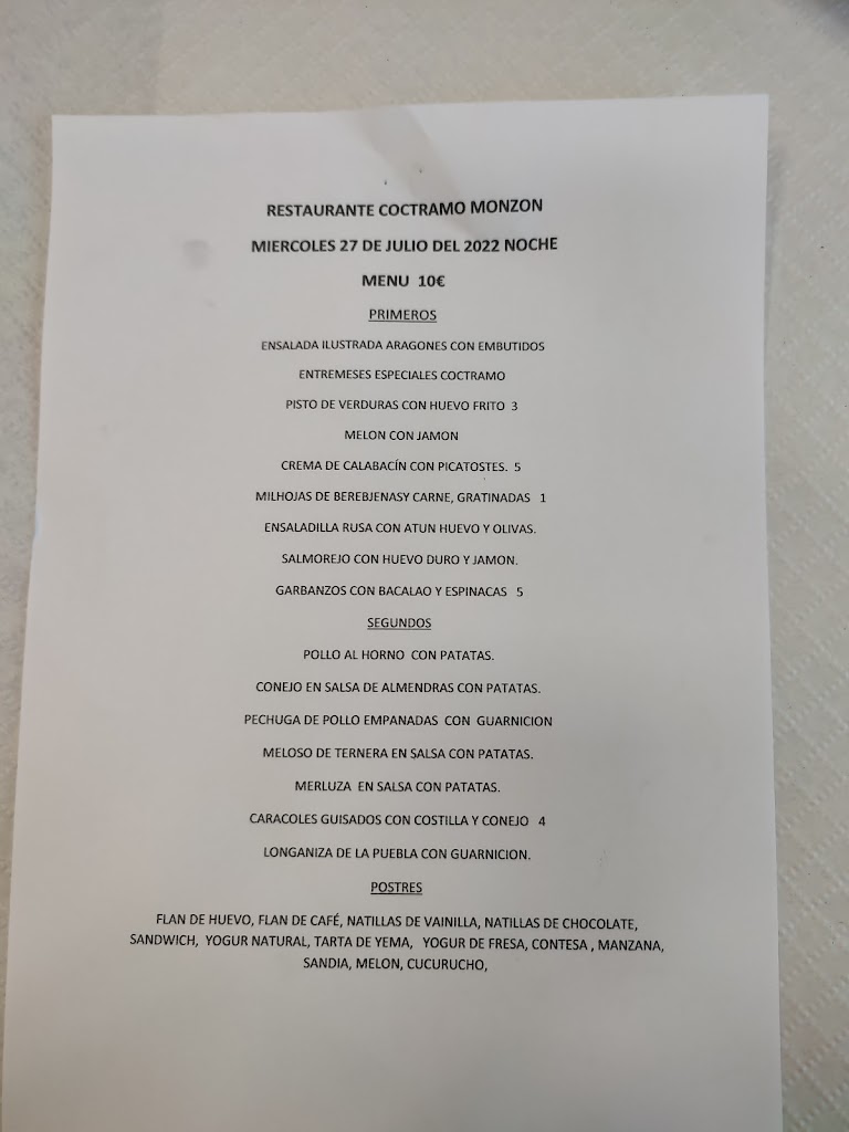 Meson Auto Transportes — Carta