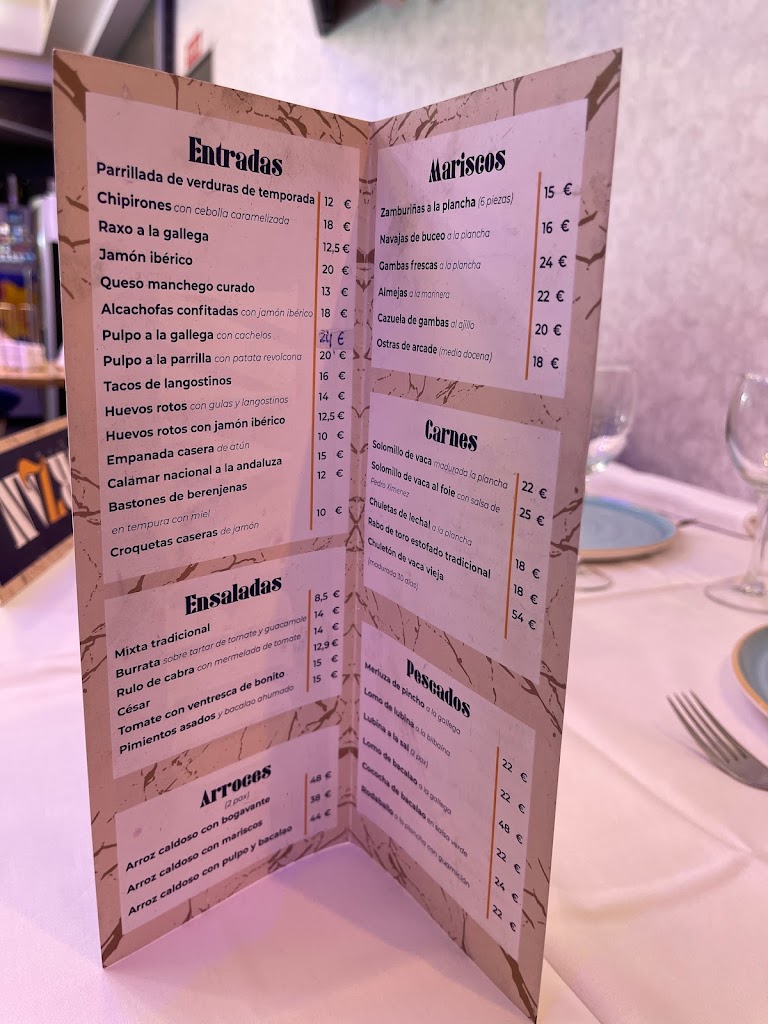 Restaurante Orzan Majadahonda — Carta