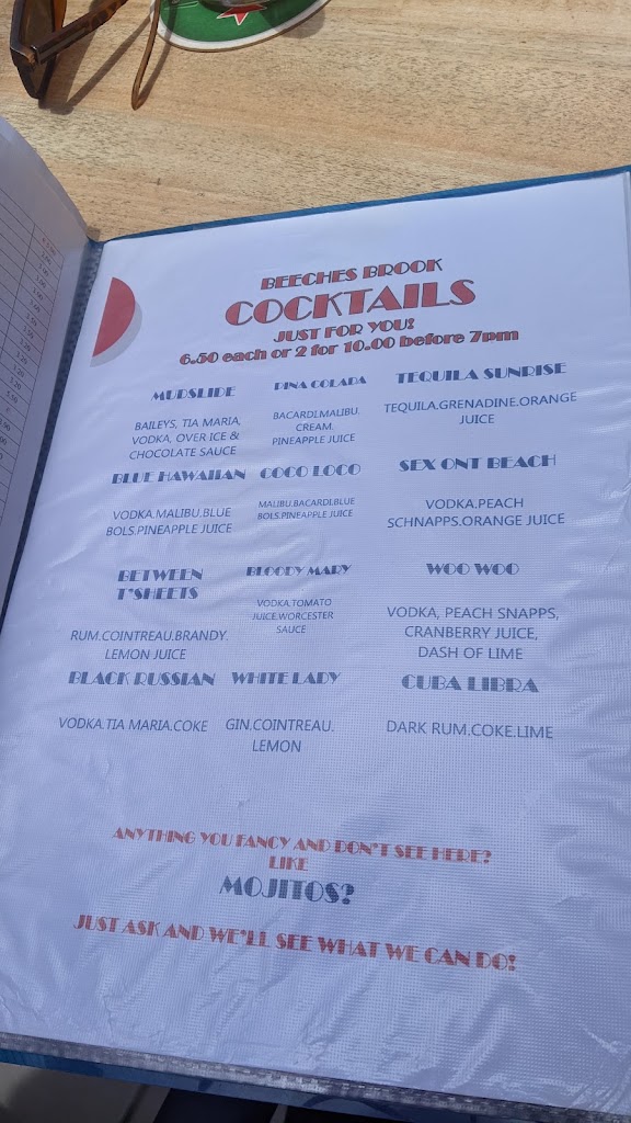 Beeches Brook Family Sports Bar — Carta