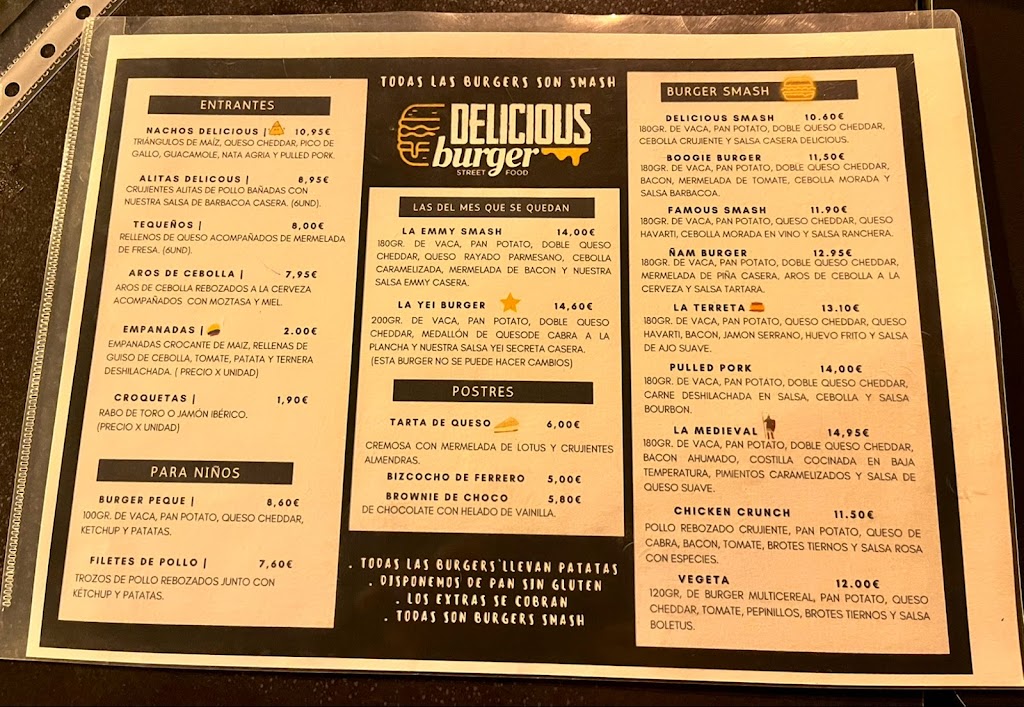 DELICIOUS BURGER streed food — Carta