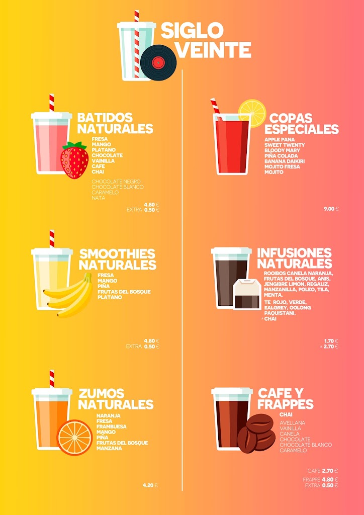 Cafe Siglo 20 — Carta