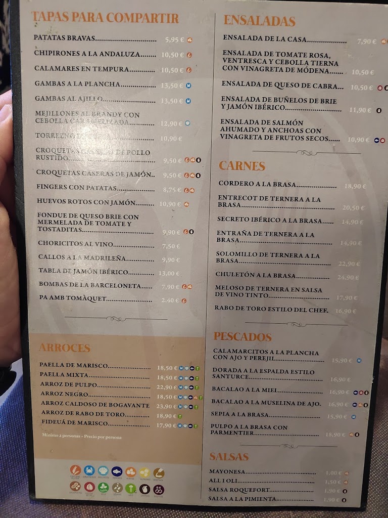Restaurant Casa Marcos — Carta