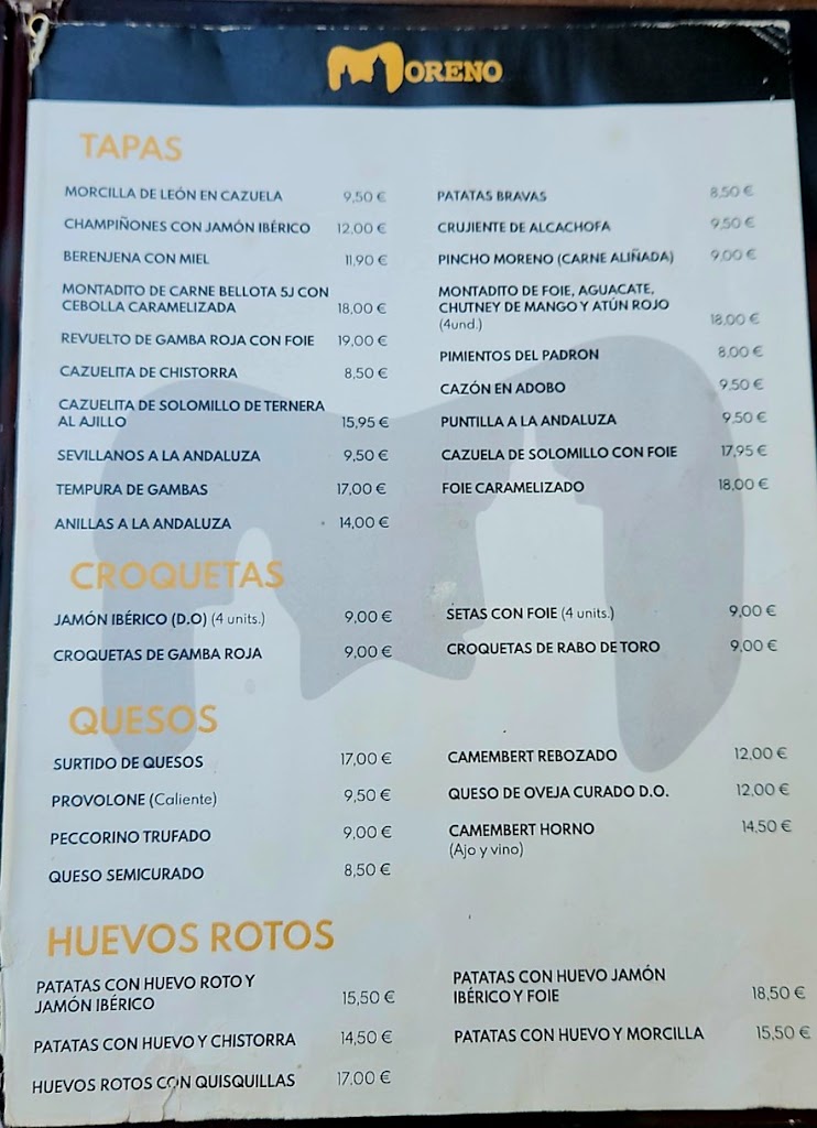 Moreno Major 17 — Carta