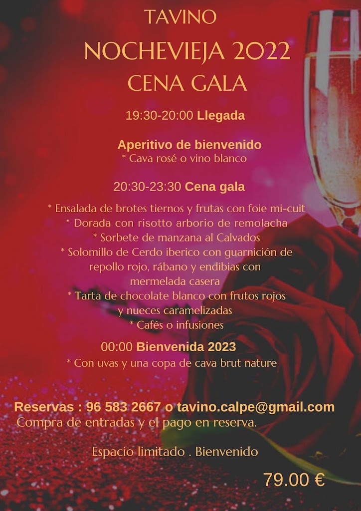 Restaurante en Calpe TAVINO — Carta