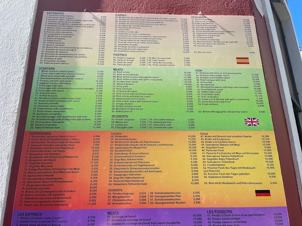 Restaurante Alcori — Carta