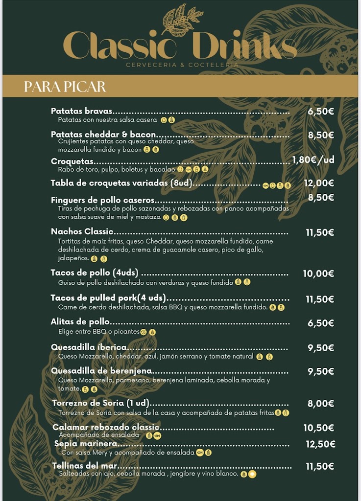 Classic Drinks — Carta