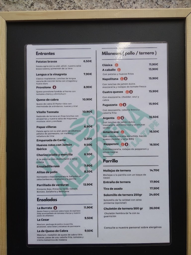 Villa Albertina Parrilla argentina Milanesas — Carta