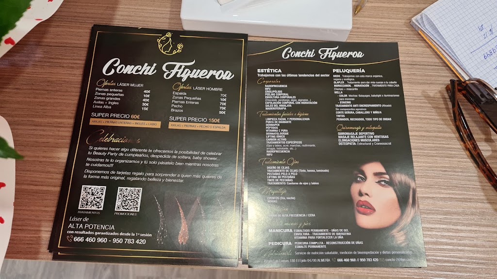 Centro de Belleza Conchi Figueroa — Carta