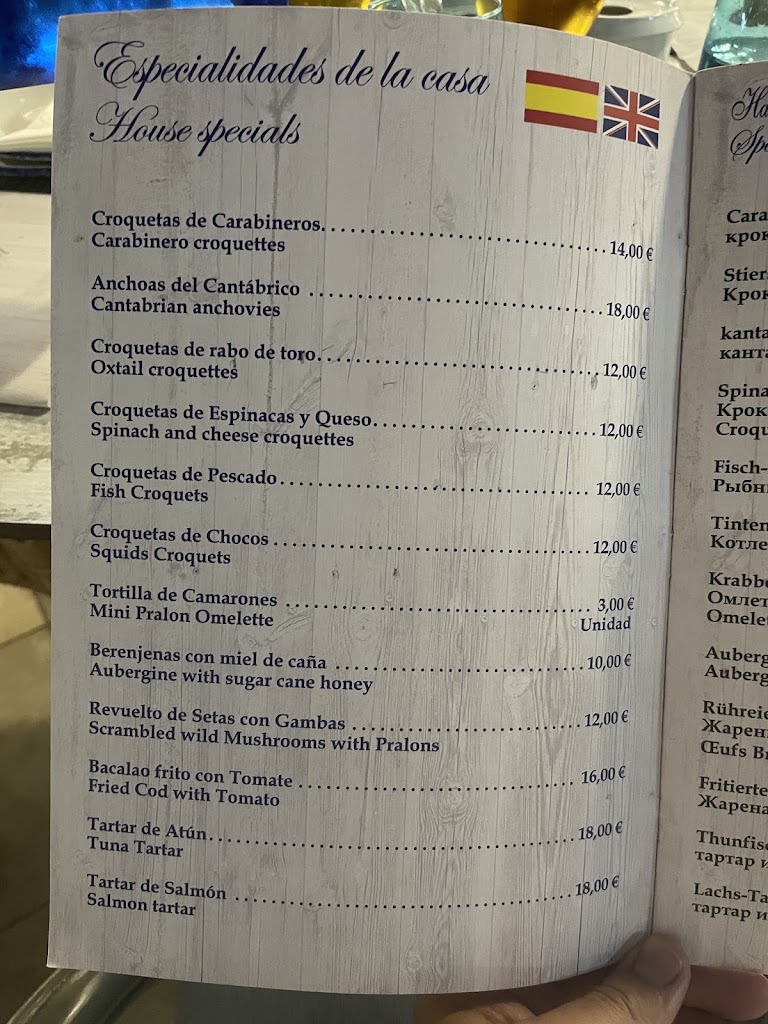 El Palangre — Carta