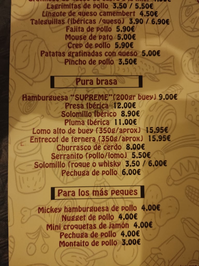 Bar Mas Que Tapas — Carta