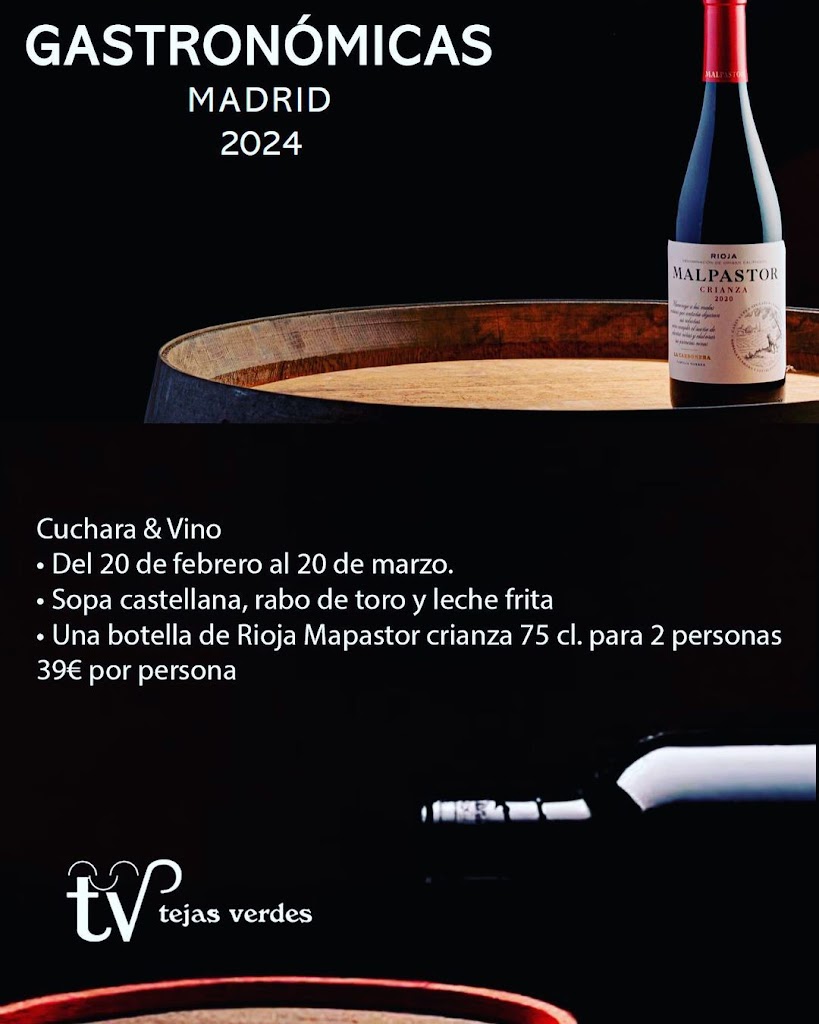 Restaurante Tejas Verdes — Carta