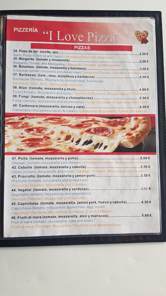 I Love Pizza — Carta