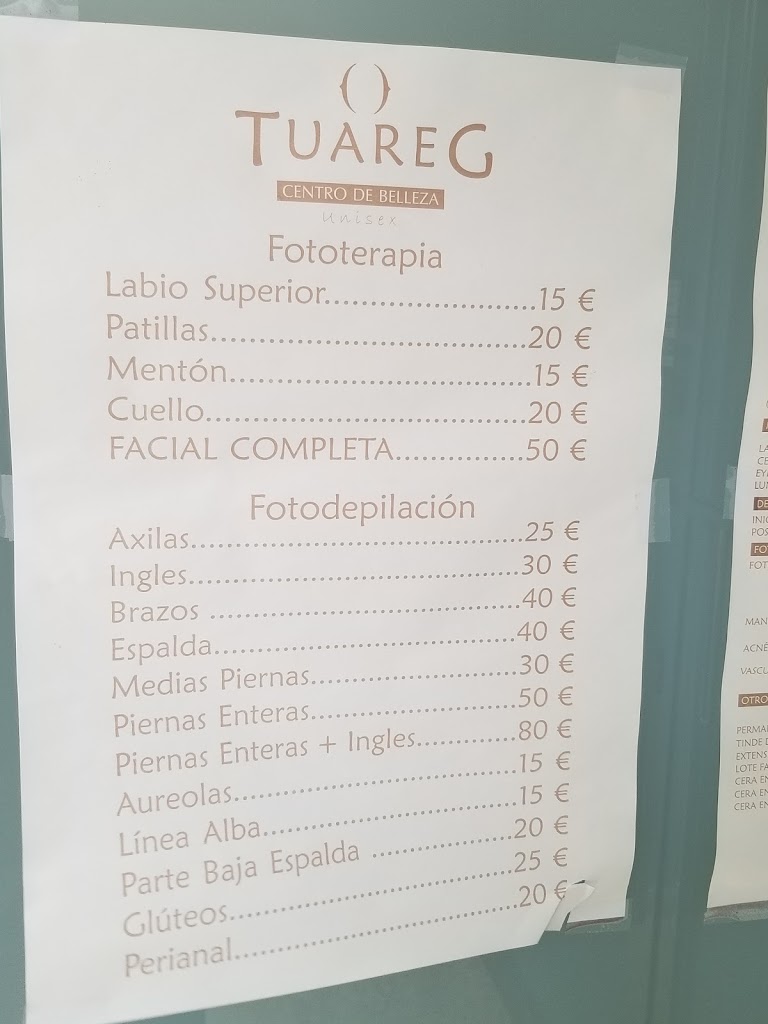 Centro de Belleza y HolisticoTuareg — Carta