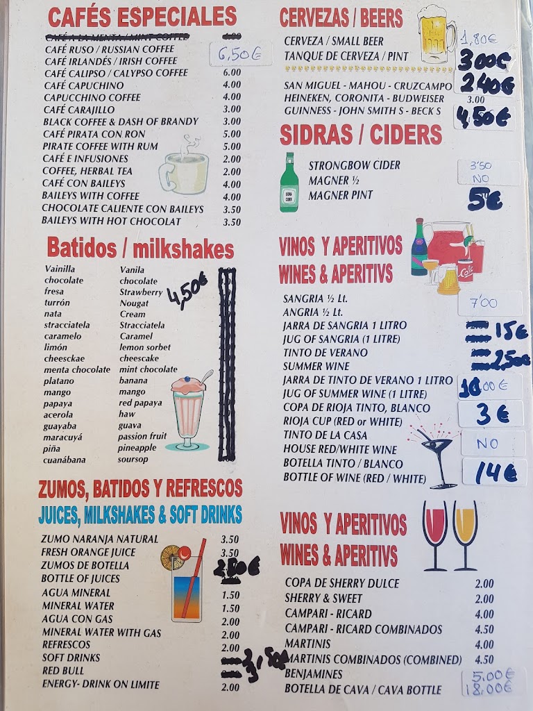 Bar Pili Y Rafa — Carta