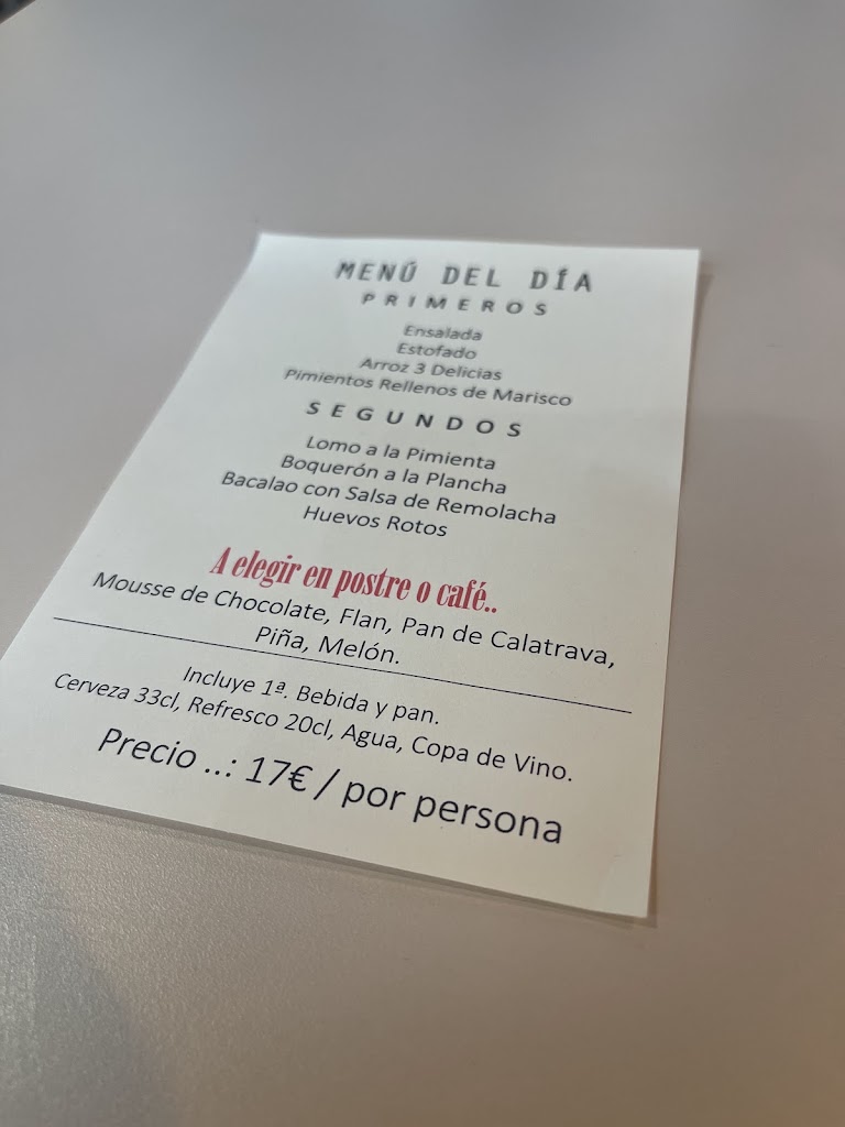 Tarradellas Restaurante — Carta