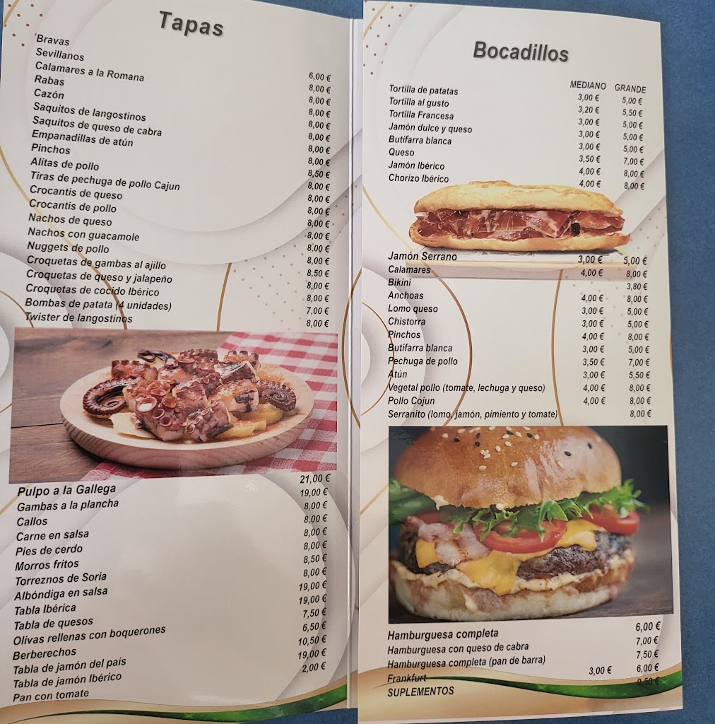 Bar Restaurante El Rocio — Carta