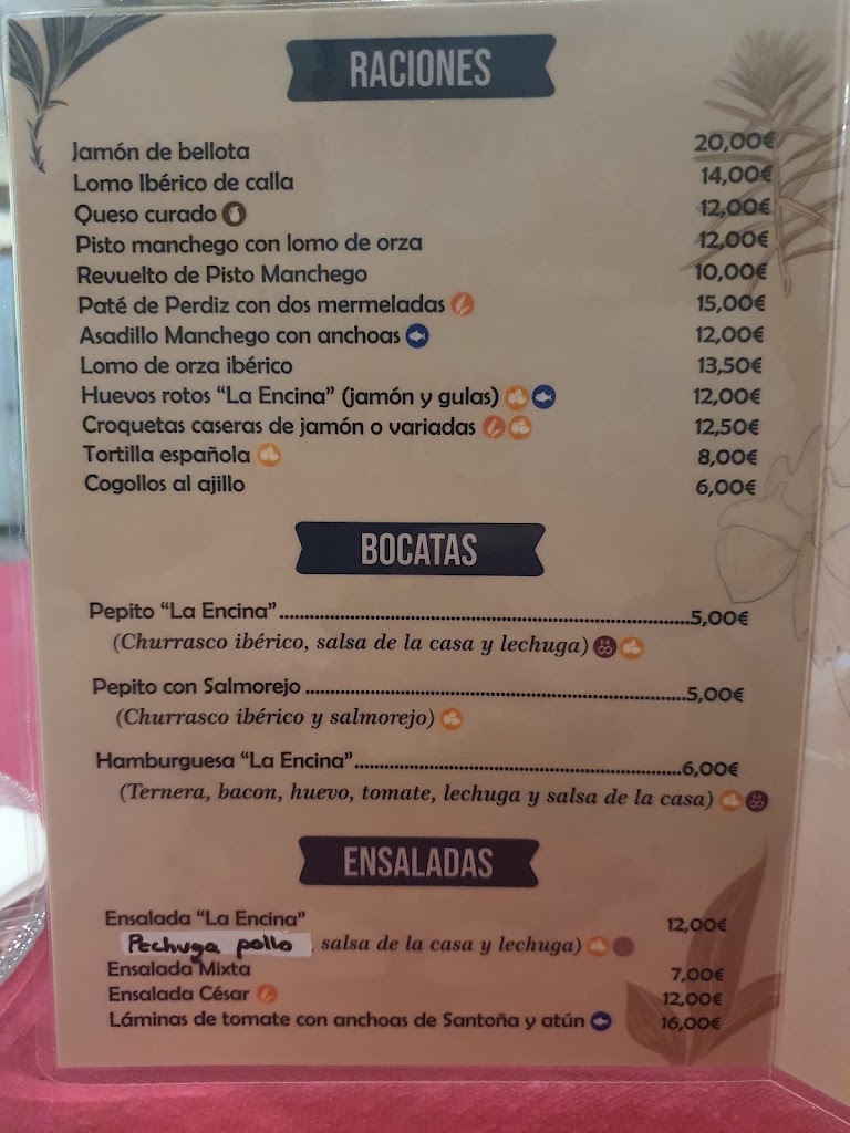 Callejon La Encina — Carta