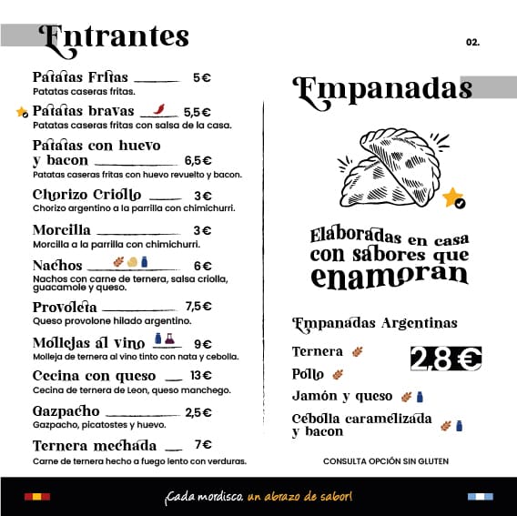 Ruta 40 Restaurante & Bar — Carta