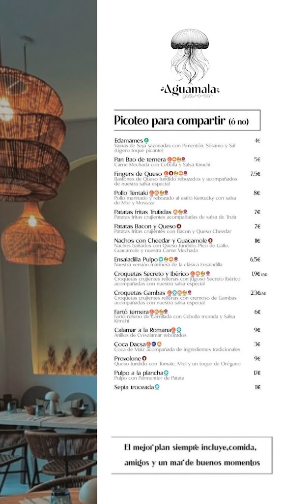 Aguamala Gastrobar — Carta