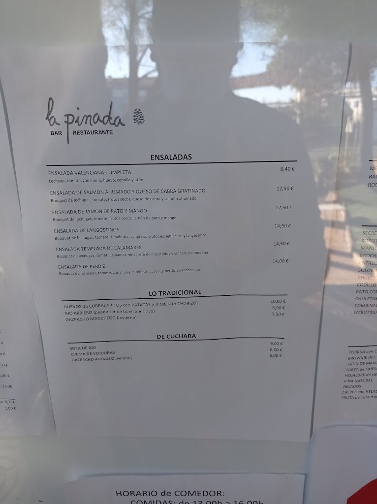 Restaurante La Pinada - Requena — Carta