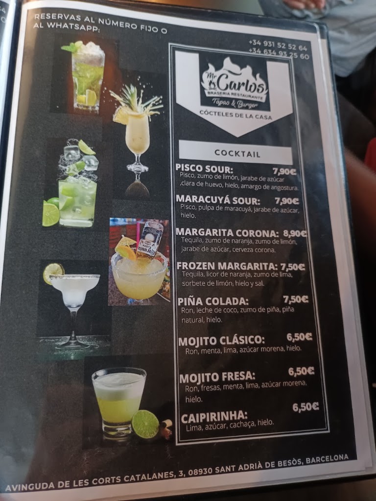 Mr. Carlos -Braseria-Tapas & Burger — Carta
