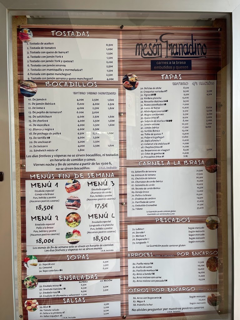 Meson Granadino — Carta