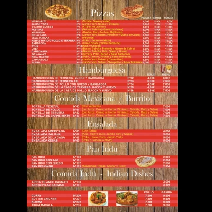 welcome kebab pizzeria — Carta