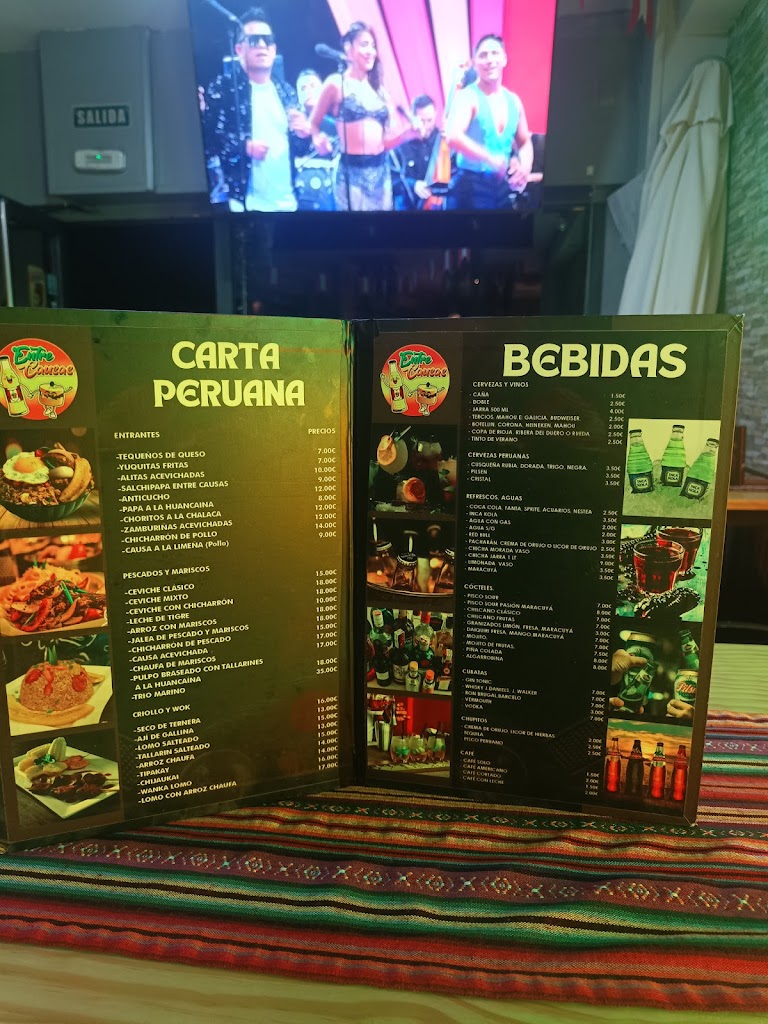 Restaurante Entre Causas — Carta