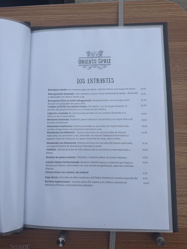La Mesa Restaurant — Carta