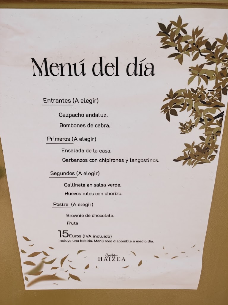 Haizea Gastrobar — Carta