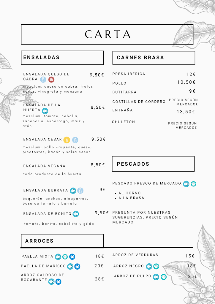 Bar Ateneo Adrianense — Carta